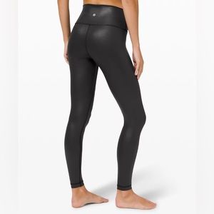 Lululemon Wunder Under black shine leggings